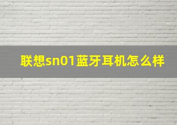 联想sn01蓝牙耳机怎么样