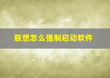 联想怎么强制启动软件