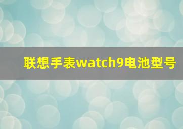 联想手表watch9电池型号