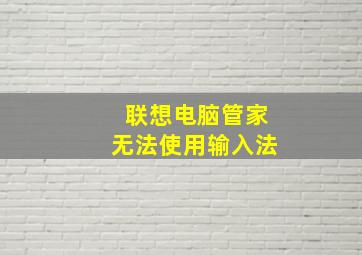 联想电脑管家无法使用输入法