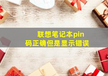 联想笔记本pin码正确但是显示错误