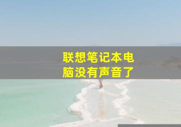 联想笔记本电脑没有声音了