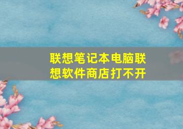 联想笔记本电脑联想软件商店打不开