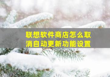 联想软件商店怎么取消自动更新功能设置