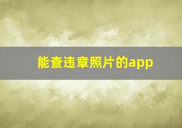 能查违章照片的app