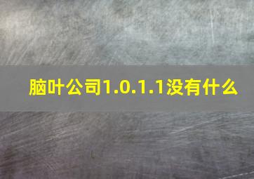 脑叶公司1.0.1.1没有什么