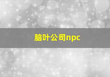 脑叶公司npc