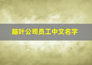 脑叶公司员工中文名字