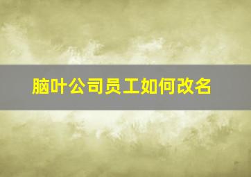 脑叶公司员工如何改名