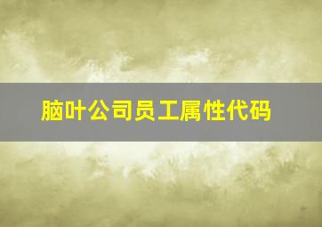 脑叶公司员工属性代码