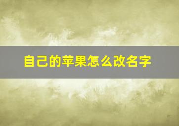 自己的苹果怎么改名字