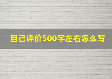 自己评价500字左右怎么写