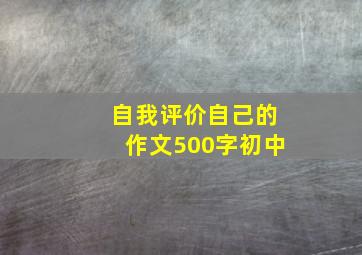 自我评价自己的作文500字初中