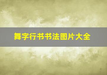 舞字行书书法图片大全