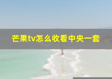 芒果tv怎么收看中央一套