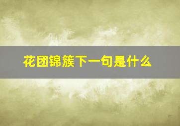 花团锦簇下一句是什么