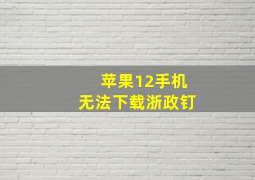 苹果12手机无法下载浙政钉