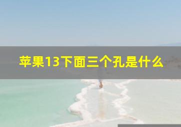 苹果13下面三个孔是什么