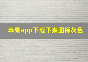 苹果app下载下来图标灰色