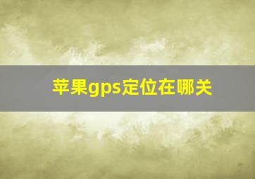 苹果gps定位在哪关