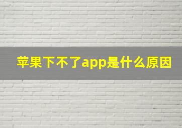 苹果下不了app是什么原因