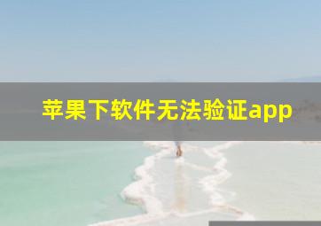 苹果下软件无法验证app