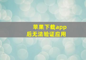 苹果下载app后无法验证应用