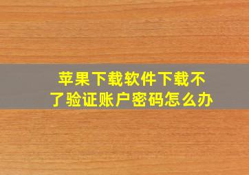 苹果下载软件下载不了验证账户密码怎么办