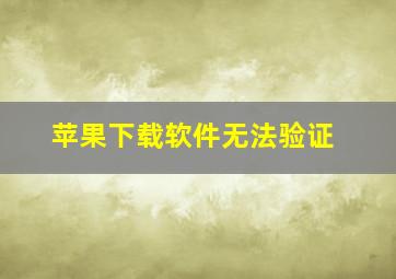 苹果下载软件无法验证