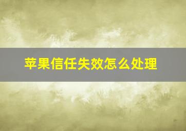 苹果信任失效怎么处理