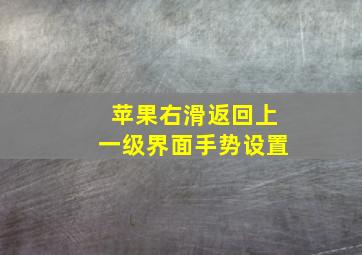 苹果右滑返回上一级界面手势设置