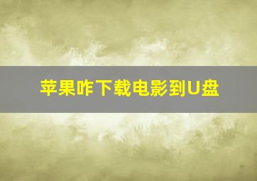 苹果咋下载电影到U盘