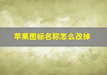 苹果图标名称怎么改掉