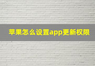 苹果怎么设置app更新权限