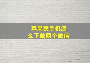 苹果我手机怎么下载两个微信