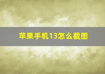 苹果手机13怎么截图