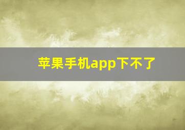 苹果手机app下不了