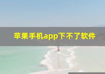 苹果手机app下不了软件