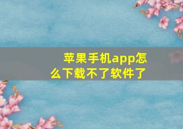 苹果手机app怎么下载不了软件了