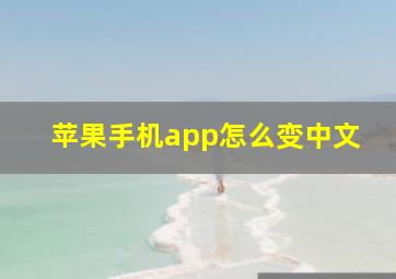 苹果手机app怎么变中文