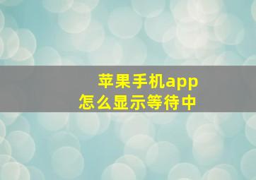 苹果手机app怎么显示等待中