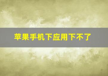 苹果手机下应用下不了