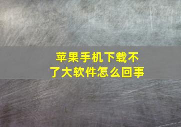 苹果手机下载不了大软件怎么回事