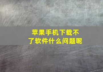 苹果手机下载不了软件什么问题呢