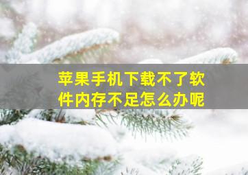 苹果手机下载不了软件内存不足怎么办呢