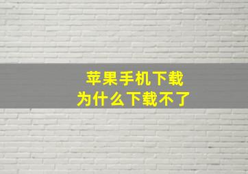 苹果手机下载为什么下载不了