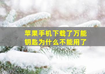 苹果手机下载了万能钥匙为什么不能用了