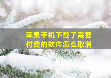 苹果手机下载了需要付费的软件怎么取消