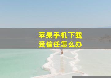 苹果手机下载受信任怎么办