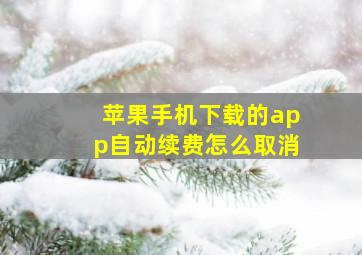 苹果手机下载的app自动续费怎么取消